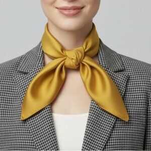 ⭐New Elegant Bandana Silky Square Scarf Mustard Yellow Hiyab Neckerchief Shawl